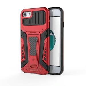 War Chariot Series Armor All-inclusive Shockproof PC + TPU beschermhoes met onzichtbare houder voor iPhone SE 2020 / 8 / 7 (rood)