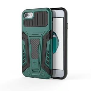 War Chariot Series Armor All-inclusive Shockproof PC + TPU beschermhoes met onzichtbare houder voor iPhone SE 2020 / 8 / 7 (groen)