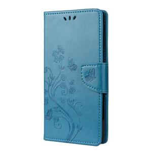 huismerk Voor Samsung Galaxy Note20 Butterfly Flower Embossing Horizontale Flip Lederen Case met Holder & Card Slots & Wallet(Blue)