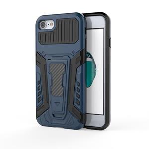 War Chariot Series Armor All-inclusive Shockproof PC + TPU beschermhoes met onzichtbare houder voor iPhone SE 2020 / 8 / 7 (blauw)