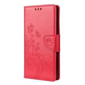 huismerk Voor Samsung Galaxy Note20 Butterfly Flower Embossing Horizontale Flip Lederen Case met Holder & Card Slots & Wallet(Red)