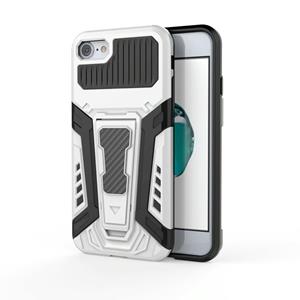 War Chariot Series Armor All-inclusive Shockproof PC + TPU beschermhoes met onzichtbare houder voor iPhone SE 2020 / 8 / 7 (wit)