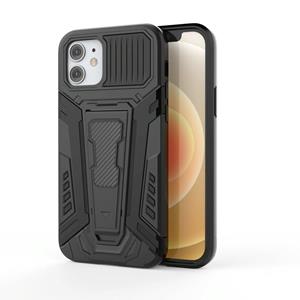 huismerk War Chariot Series Armor All-inclusive Shockproof PC + TPU beschermhoes met onzichtbare houder voor iPhone 12 mini (zwart)