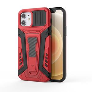 War Chariot Series Armor All-inclusive Shockproof PC + TPU beschermhoes met onzichtbare houder voor iPhone 12 mini (rood)