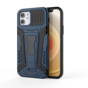 huismerk War Chariot Series Armor All-inclusive Shockproof PC + TPU beschermhoes met onzichtbare houder voor iPhone 12 mini (blauw)