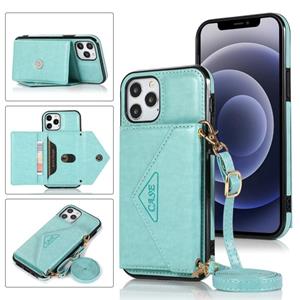 huismerk Multifunctionele Cross-body Card Bag TPU+PU Back Cover Case met Holder & Card Slot & Wallet Voor iPhone 12 mini(Groen)