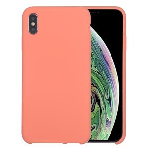 huismerk Four Corners Full Coverage Liquid Silicone Protective Case Back Cover for iPhone XS Max(Light Orange)