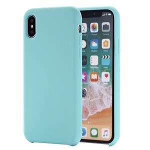 huismerk Vier hoeken volledige dekking vloeibare silicone beschermende case terug cover voor iPhone XS Max 6 5 inch (baby blauw)