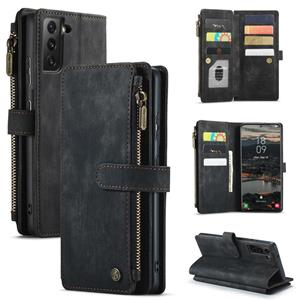 Voor Samsung Galaxy S22 5G Caseme C30 Multifunctionele Telefoon Lederen Case met Houder & Card Slot & Portemonnee (Zwart)