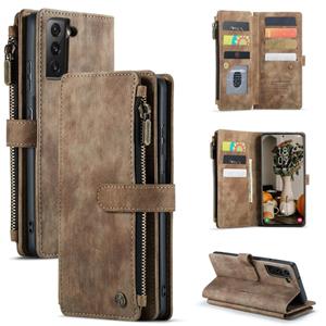 Voor Samsung Galaxy S22 5G Caseme C30 Multifunctionele Telefoon Lederen Case met Houder & Card Slot & Portemonnee (Bruin)