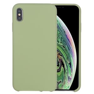 huismerk Four Corners Full Coverage Liquid Silicone Protective Case Back Cover voor iPhone XS Max (Mint Green)