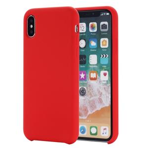 huismerk Vier hoeken volledige dekking vloeibare silicone beschermende case terug cover voor iPhone XS Max 6 5 inch (rood)