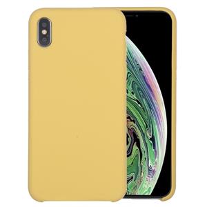 huismerk Four Corners Full Coverage Liquid Silicone Protective Case Back Cover for iPhone XS Max(Yellow)