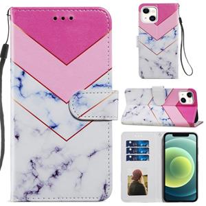 huismerk Geschilderd Patroon Horizontale Flip Leren Case met Houder & Kaart Slots & Fotolijst voor iPhone 13 (Rook Marble)