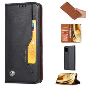 huismerk Voor Galaxy S20 Knead Skin Texture Horizontal Flip Leather Case with Photo Frame & Holder & Card Slots & Wallet(Black)