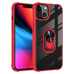 huismerk Ultra schokbestendige transparante TPU + Acryl-beschermhoes met ringhouder voor iPhone 13