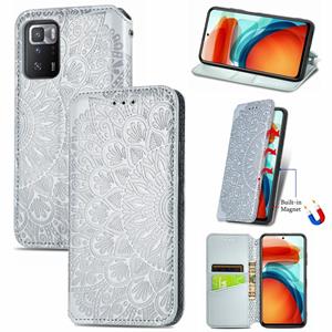 huismerk Voor Xiaomi Redmi Note 10 PRO 5G / POCO X3 GT bloeiende mandala reliëf patroon magnetische horizontale flip lederen tas met houder & kaart slots & po