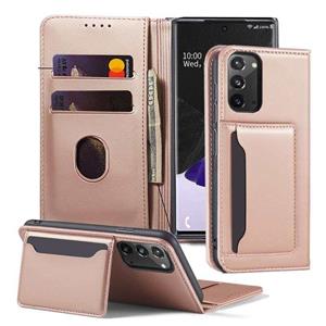 huismerk Voor Samsung Galaxy Note20 Ultra 5G Sterk magnetisme schokbestendig horizontaal flip vloeistofgevoel lederen kast met Holder & Card Slots & Wallet(Ros