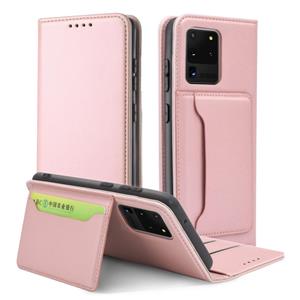 Voor Samsung Galaxy S20 Ultra 5G Sterk magnetisme schokbestendig horizontaal flip vloeistofgevoel lederen kast met Holder & Card Slots & Wallet(Rose G