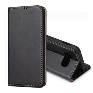 huismerk Dermis textuur PU horizontale Flip lederen case voor Galaxy S10 E met houder & kaartsleuven & portemonnee (zwart)