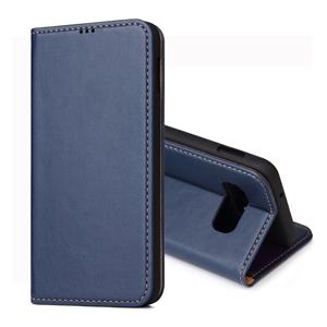 huismerk Dermis textuur PU horizontale Flip lederen case voor Galaxy S10 E met houder & kaartsleuven & portemonnee (blauw)