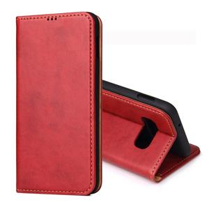 huismerk Dermis textuur PU horizontale Flip lederen case voor Galaxy S10 E met houder & kaartsleuven & portemonnee (rood)