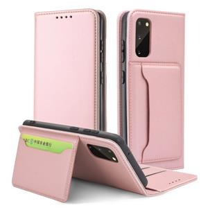 huismerk Voor Samsung Galaxy S20 5G Sterk magnetisme schokbestendig horizontaal flip vloeistofgevoel lederen hoes met Holder & Card Slots & Wallet(Rose Gold)