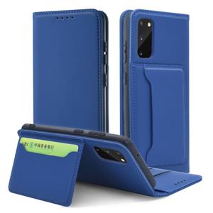 huismerk Voor Samsung Galaxy S20 5G Sterk magnetisme schokbestendig horizontaal flip vloeistofgevoel lederen hoes met Holder & Card Slots & Wallet(Blauw)