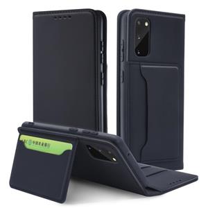 huismerk Voor Samsung Galaxy S20 5G Sterk Magnetisme Schokbestendig horizontaal flip vloeistofgevoel lederen hoes met Holder & Card Slots & Wallet(Zwart)