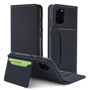 huismerk Voor Samsung Galaxy S20 Plus 5G Sterk magnetisme schokbestendig horizontaal flip vloeistofgevoel lederen hoes met Holder & Card Slots & Wallet(Zwart)