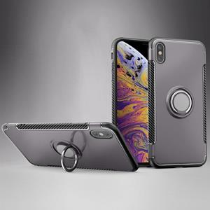 huismerk Magnetische 360 graden rotatie ring armor beschermhoes voor iPhone XS Max (Grijs)