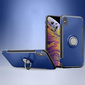 huismerk Magnetische 360 graden rotatie ring armor beschermhoes voor iPhone XS Max (Blauw)