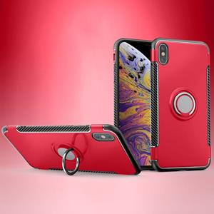 huismerk Magnetische 360 graden rotatie ring armor beschermhoes voor iPhone XS Max (Rood)