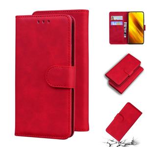 Voor Xiaomi Poco X3 NFC Skin Feel Pure Color Flip Leather Phone Case