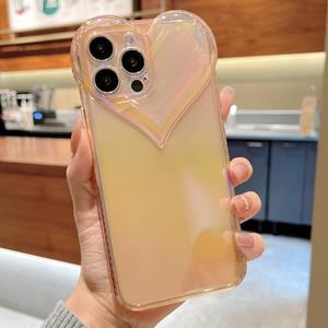 huismerk Love-Heart Kleurrijke TPU Telefoon Beschermhoes voor iPhone 13