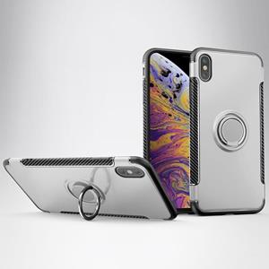 huismerk Magnetische 360 graden rotatie ring armor beschermhoes voor iPhone XS Max (Zilver)