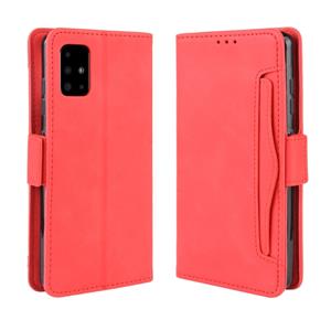 huismerk Voor Galaxy S20 + Wallet Style Skin Feel Kalf Patroon Lederen Case met aparte kaart slot (Rood)