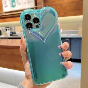 huismerk Love-Heart Kleurrijke TPU Telefoon Beschermend Case voor iPhone 13 Pro