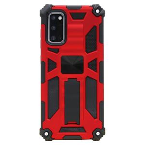 huismerk Voor Galaxy S20 Schokbestendige TPU + pc magnetische beschermhoes met houder(rood)