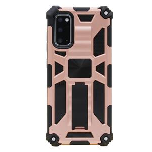 huismerk Voor Galaxy S20 Shockproof TPU + PC Magnetic Protective Case met houder (Rose Gold)