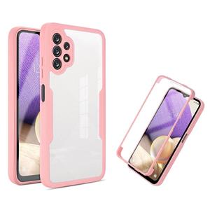 huismerk For Samsung Galaxy A32 5G Acrylic + TPU 360 Degrees Full Coverage Shockproof Phone Case(Pink)