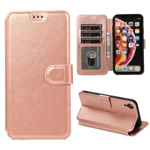 huismerk Shockproof PU + TPU Leather Phone Case For iPhone XR(Rose Gold)