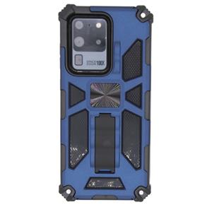 huismerk Voor Galaxy S20 Ultra Schokbestendige TPU + pc magnetische beschermhoes met houder(blauw)