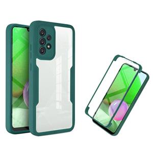 huismerk For Samsung Galaxy A52 5G / 4G Acrylic + TPU 360 Degrees Full Coverage Shockproof Phone Case(Green)