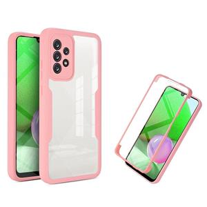 huismerk For Samsung Galaxy A52 5G / 4G Acrylic + TPU 360 Degrees Full Coverage Shockproof Phone Case(Pink)