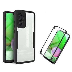 huismerk For Samsung Galaxy A52 5G / 4G Acrylic + TPU 360 Degrees Full Coverage Shockproof Phone Case(Black)