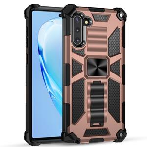 huismerk Voor Galaxy Note 10 Shockproof TPU + PC Magnetic Protective Case with Holder (Rose Gold)