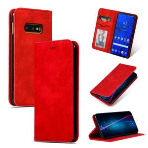 huismerk Retro huid voelen Business magnetische horizontale Flip lederen case voor Samsung Galaxy S10 E (rood)