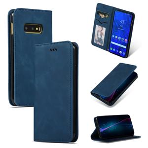 huismerk Retro huid voelen Business magnetische horizontale Flip lederen case voor Samsung Galaxy S10 E (marineblauw)