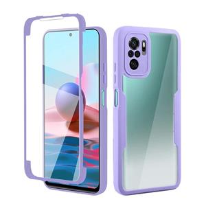 huismerk For Xiaomi Redmi Note 10 / Note 10s Acrylic + TPU 360 Degrees Full Coverage Shockproof Phone Case(Purple)